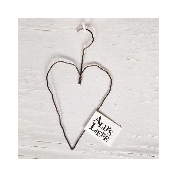 Drahtherz Ornament  "Alles Liebe"