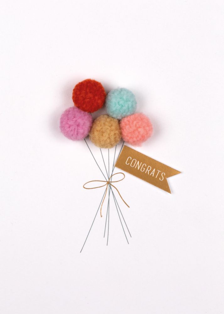 Pompomkarte "Congrats"
