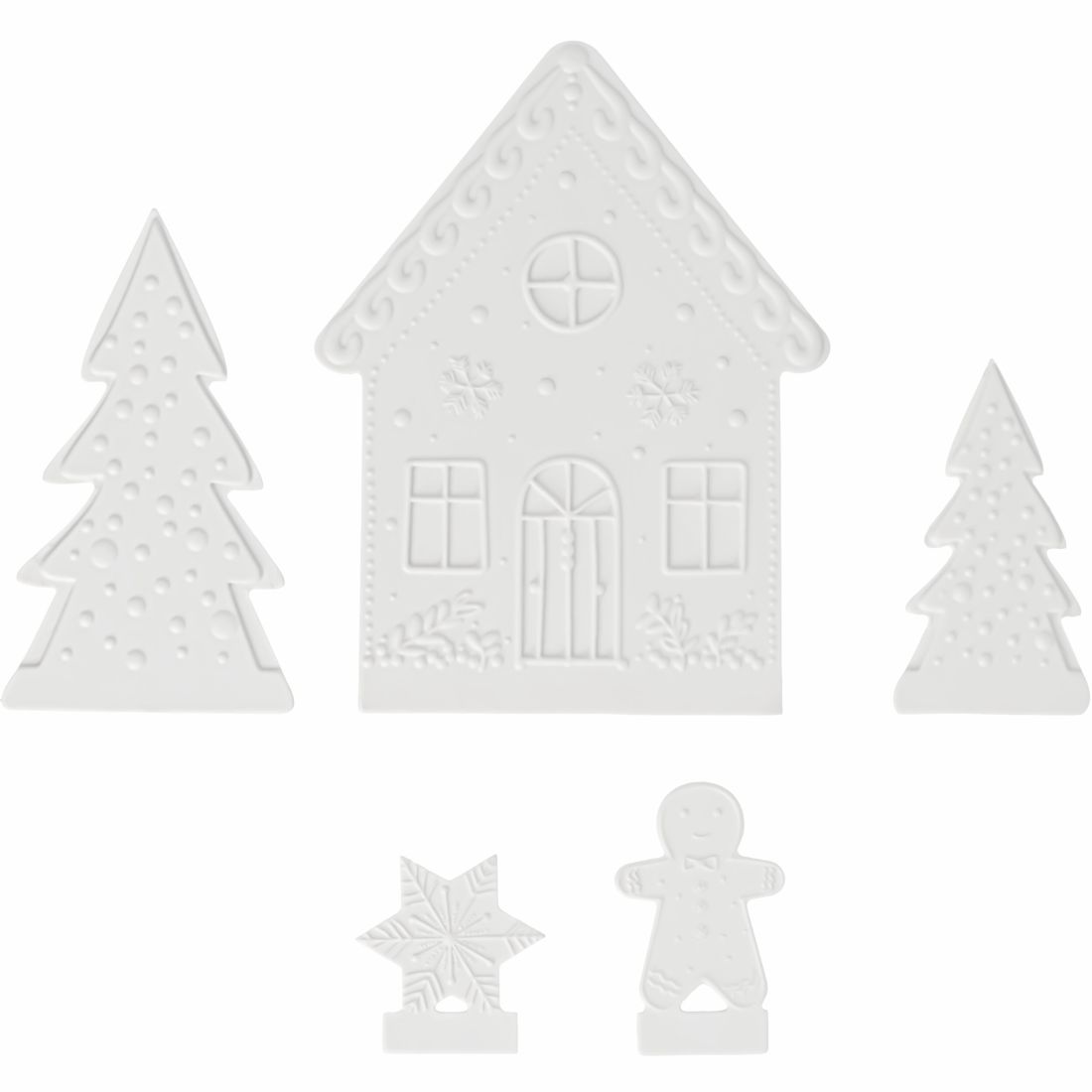 Weihnachtsdeko, Weihnachtsdeko, Hausform, Schneeflocken, Sterne