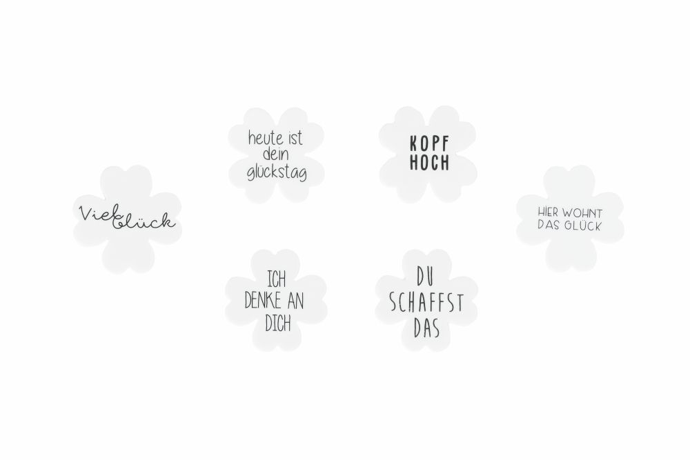 Glücksklee 6er Set Text