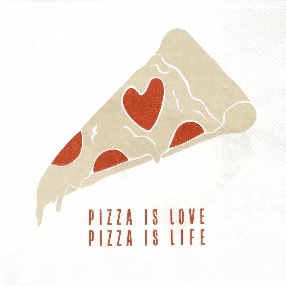 Serviette "Pizza is Love" Dekoration für Zuhause