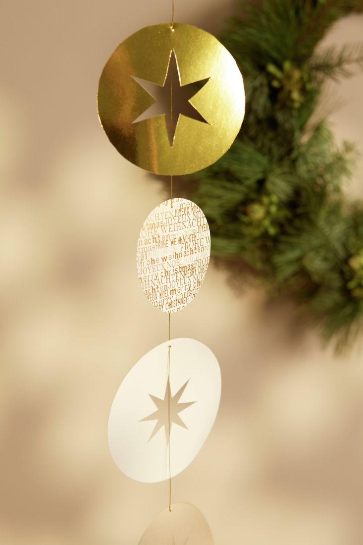 goldenen behangdeko, hängende dekoration, stern ausschnitt, Pappscheibe, Weihnachtsdeko