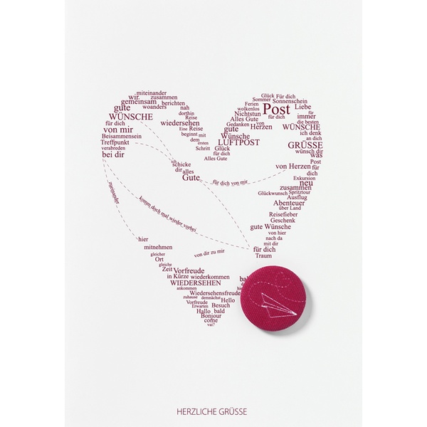 Buttonkarte "Herzliche Grüße"