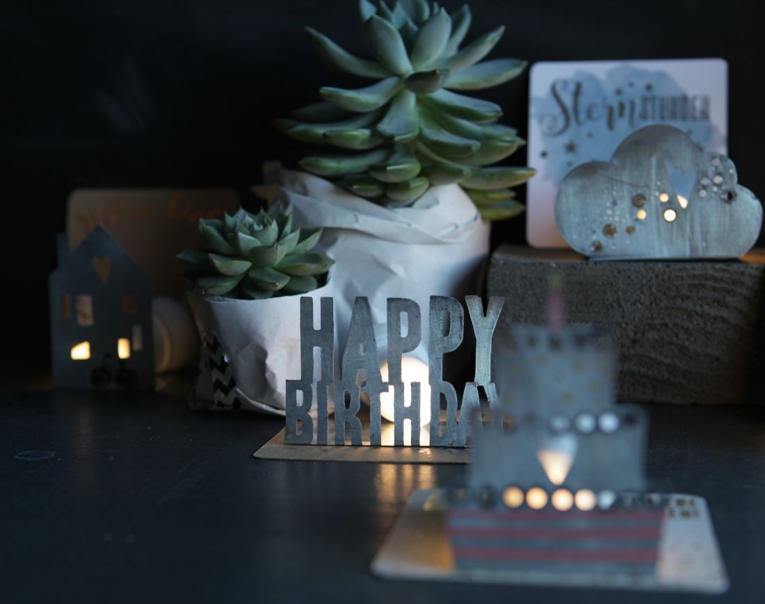 birthday, Kuchenkerze, Tortenaufsatz, Sukkulente, Dekoration