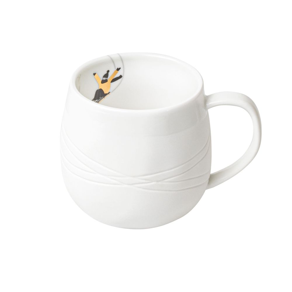 Tasse "Schlittenfahren" Pokal, Kunst, Porzellan, Töpferei