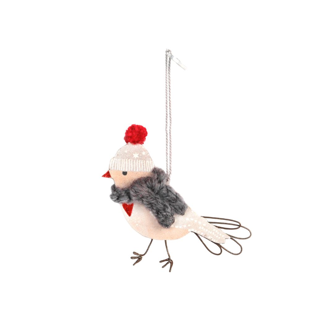 Vogel Anhänger, Weihnachtsdeko, Stehender Vogel, Filz, Winter Accessoire