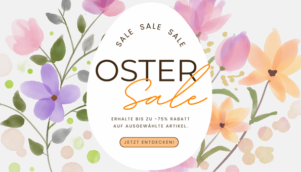 ostern sale, blumenmuster, osternangebot, ovaleebadge, pastellfarben