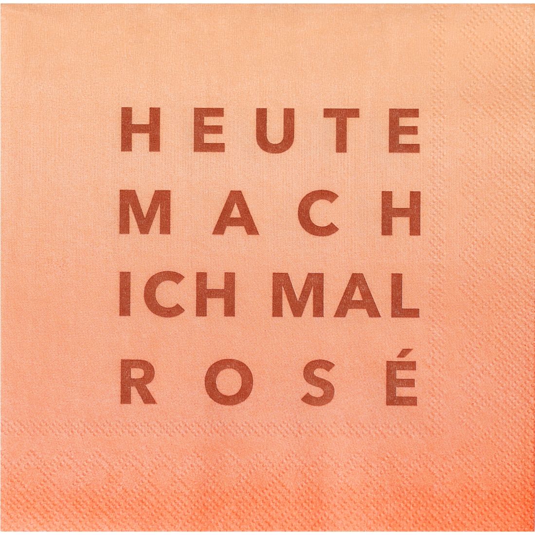 Packung mit 20 Stück kleinen räder Design Servietten mit dem Spruch Heute mach ich mal Rosé