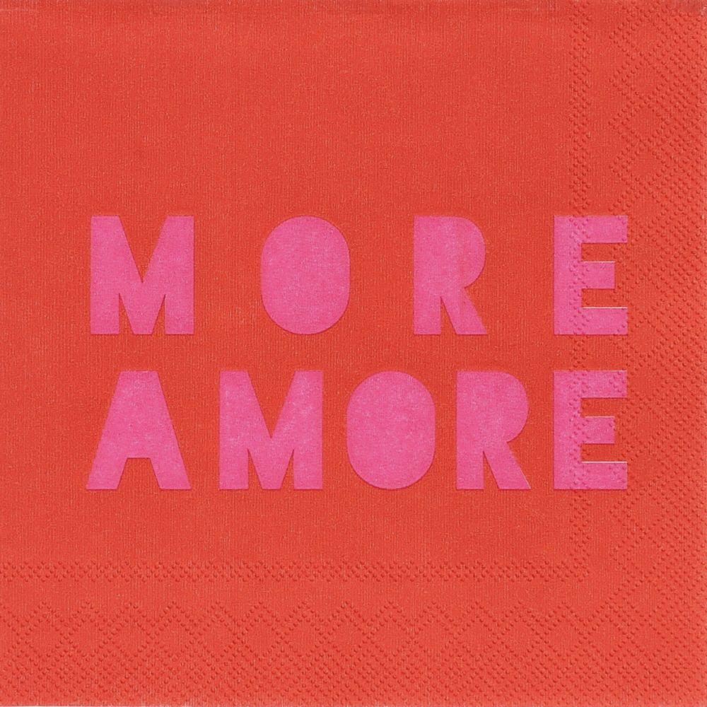 Cocktailserviette "More Amore" Dekoration für Zuhause