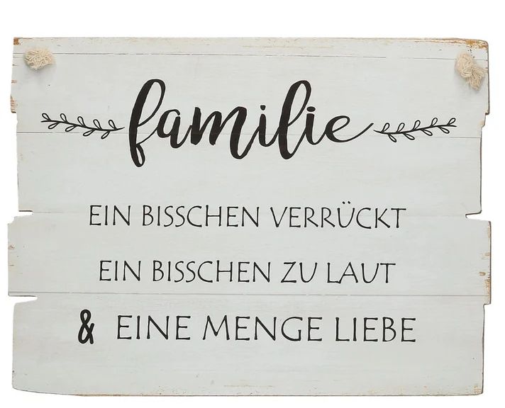 Wandbild mit Spruch Familie Ein bisschen verrückt ein bisschen zu laut und eine Menge Liebe 40x30 cm