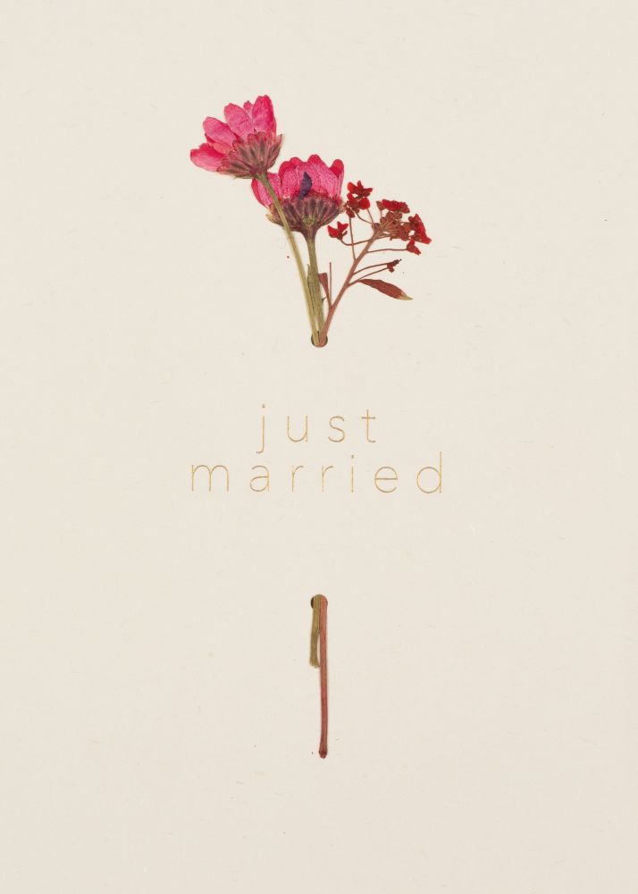 Blütezeitkarte "Just married"