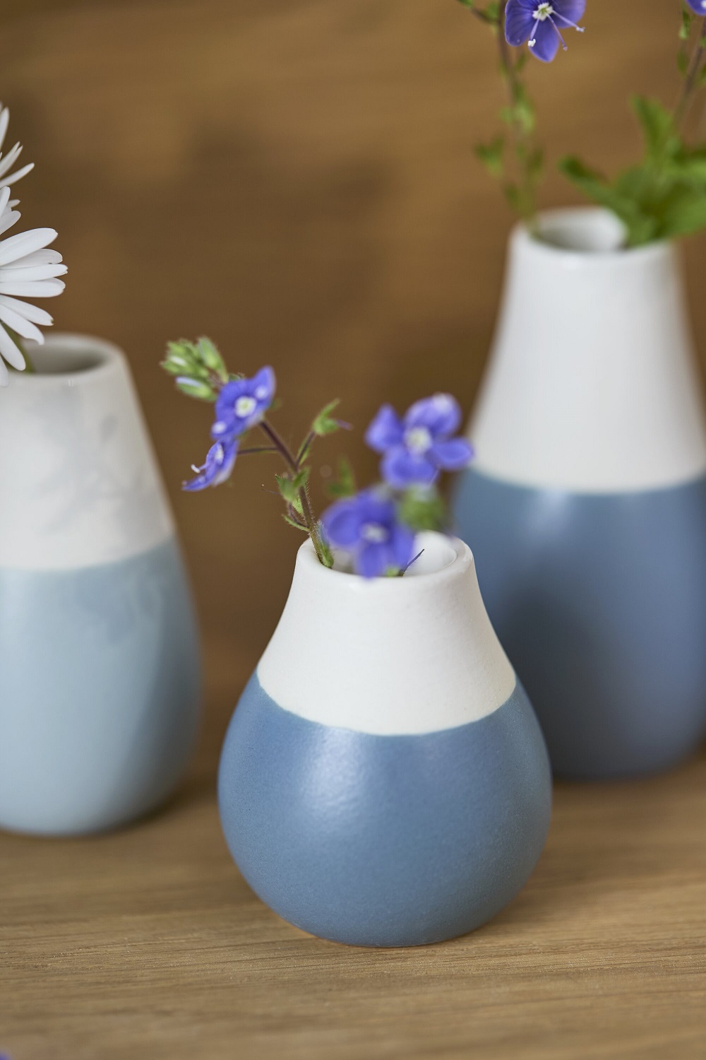 vase, keramik, blau, glasur, blumen