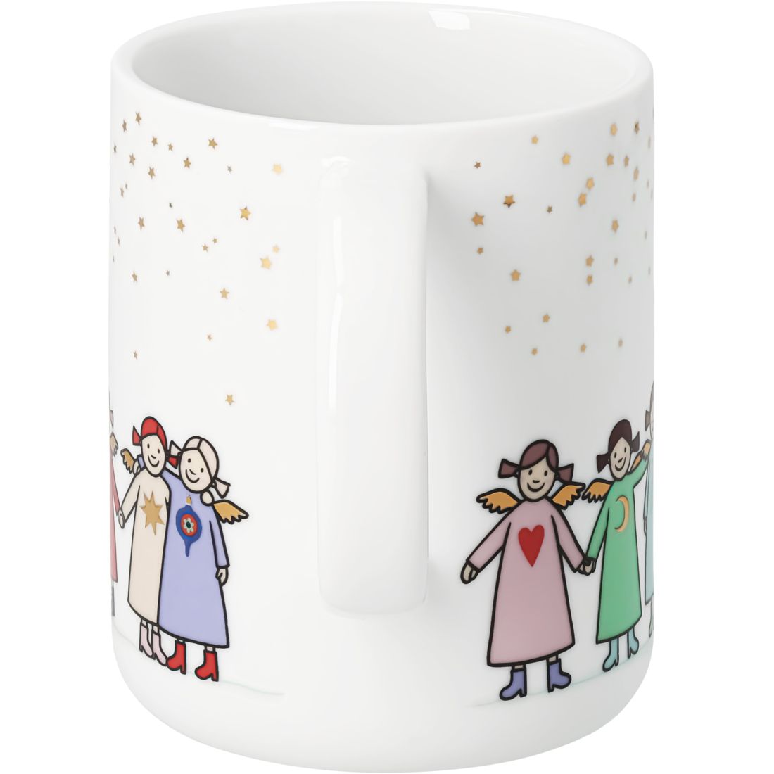 Becher, Porzellan, Weiß, Engel, Sterne