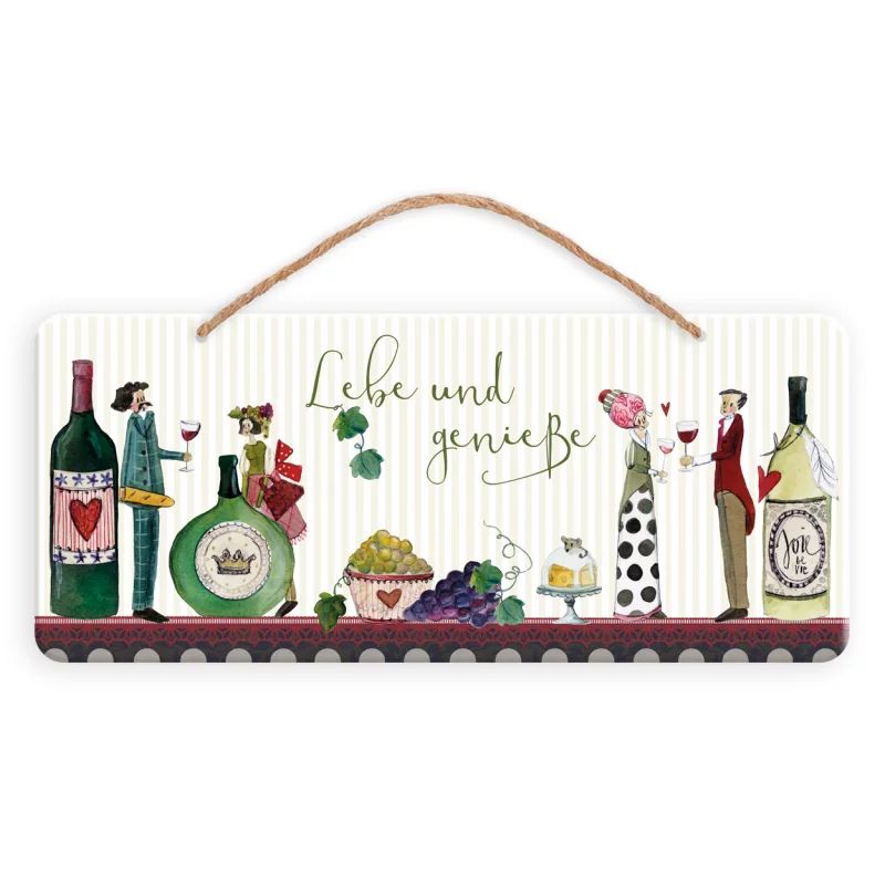 blechschild-wein_result Türschild "Lebe und genieße"