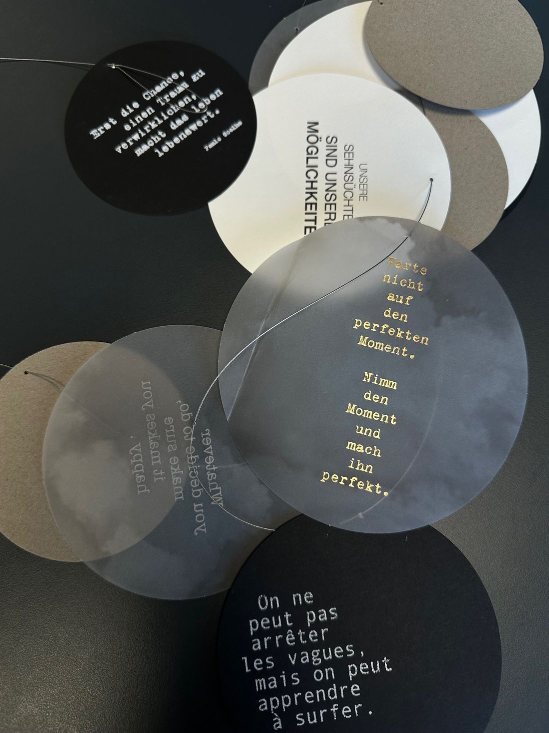 Kreise, Textkunst, Spruch, Print-Design, Zitate
