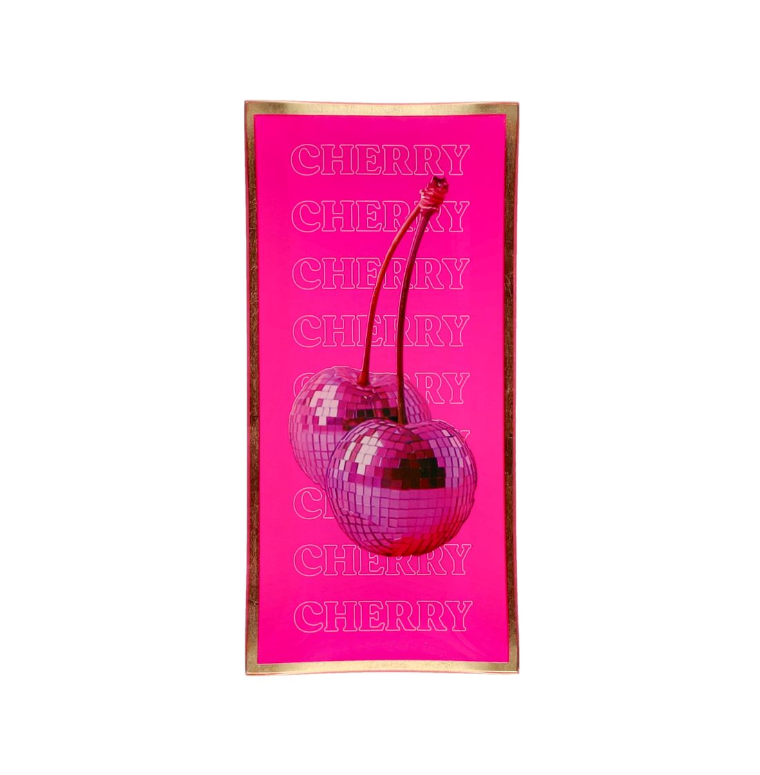 Giftcompany Love Plate Glasteller Cherry in leuchtendem Neon-Rosa aus transparentem Glas