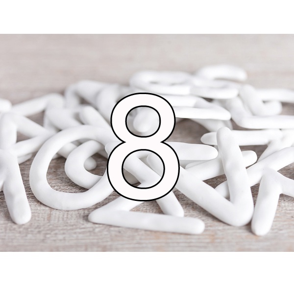 Porzellanziffer "8"