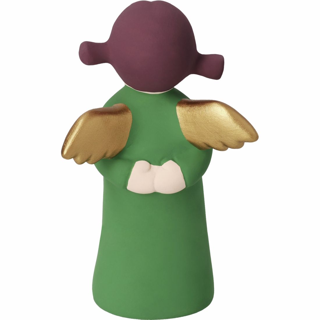 figurine, dekor, grün, gold, flügel