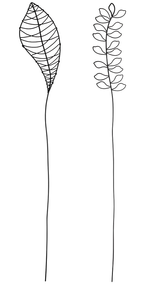 Drahtobjekt Set Blätter Blatt, Pflanze, Kunst, Zeichnen