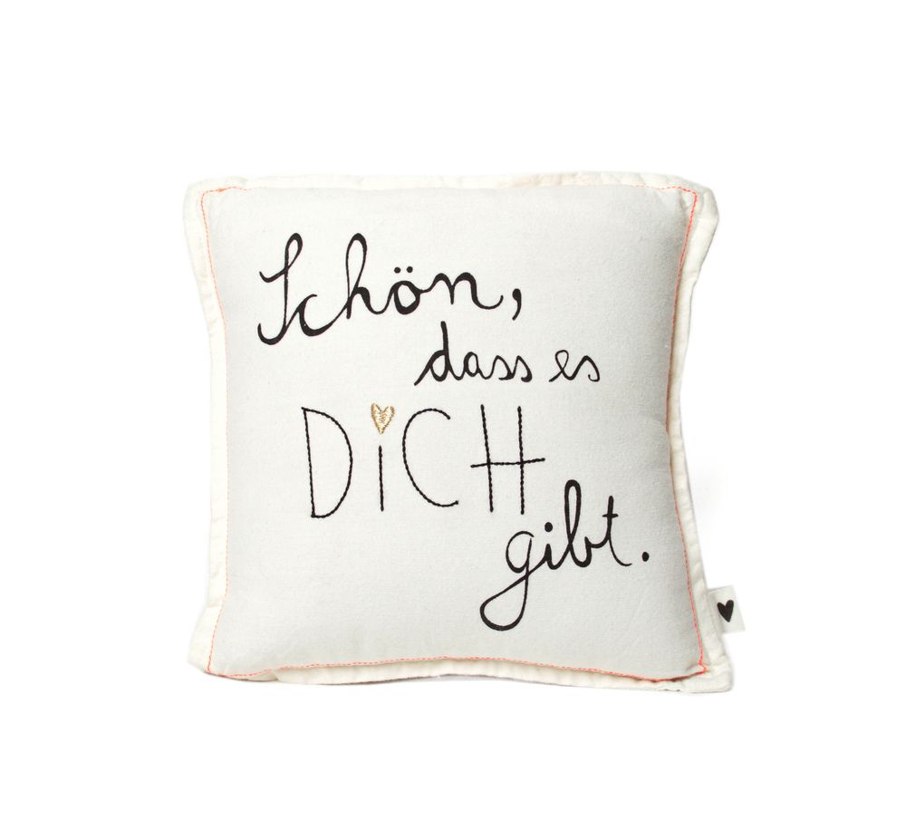 Mini Kissen "Schön, dass es Dich gibt" Kissen, Dekoration für Zuhause, Tasche, Handtasche