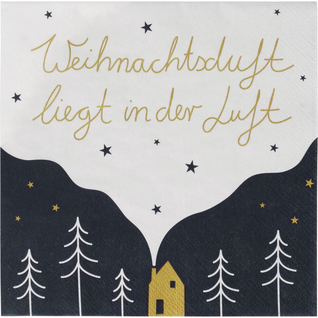 Packung der 3-lagigen räder Papierservietten Weihnachtsduft liegt in der Luft für die Festtafel