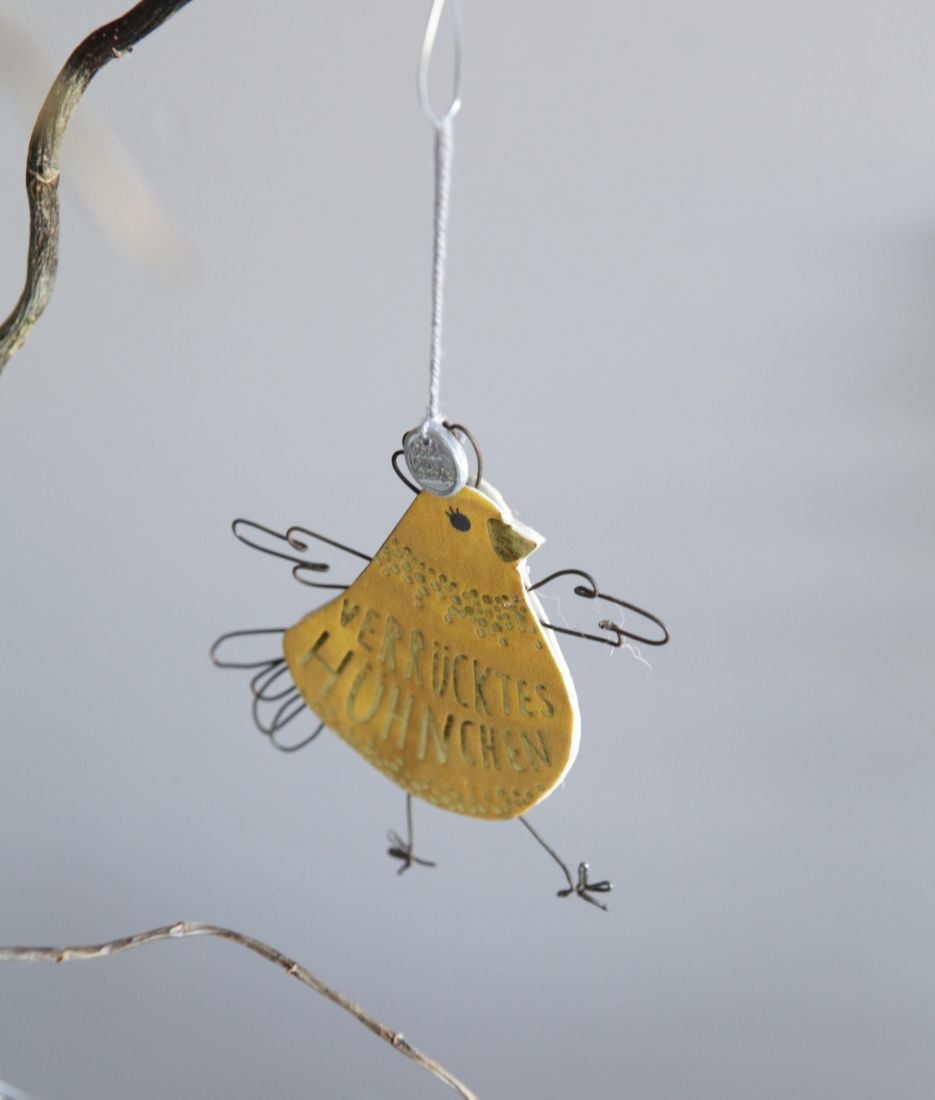 Nahaufnahme Küken Anhänger Crazy Chick Verrücktes Hühnchen von Good old friends