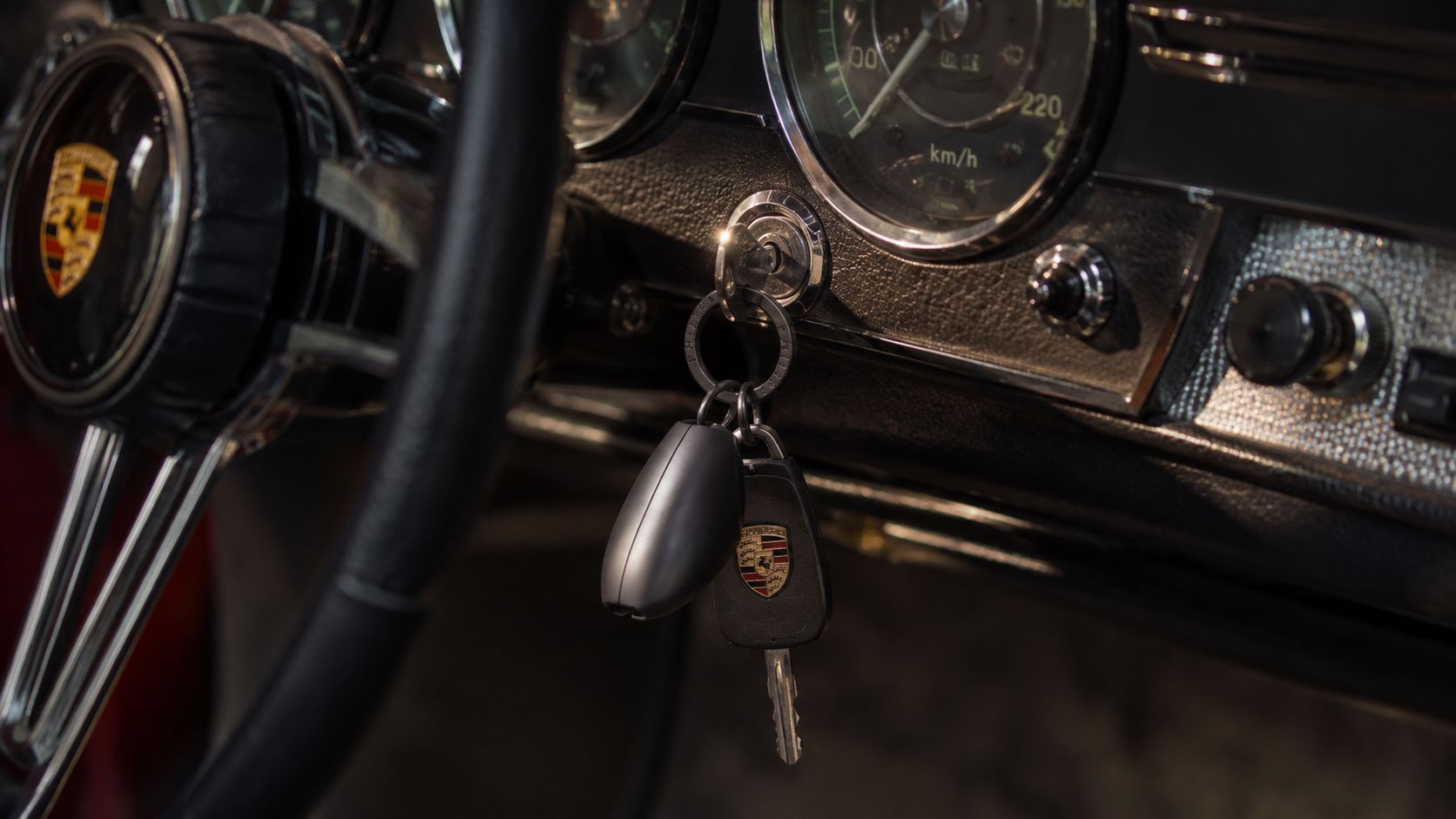 porsche, lenker, schlüssel, auto-innenraum, instrumententafel