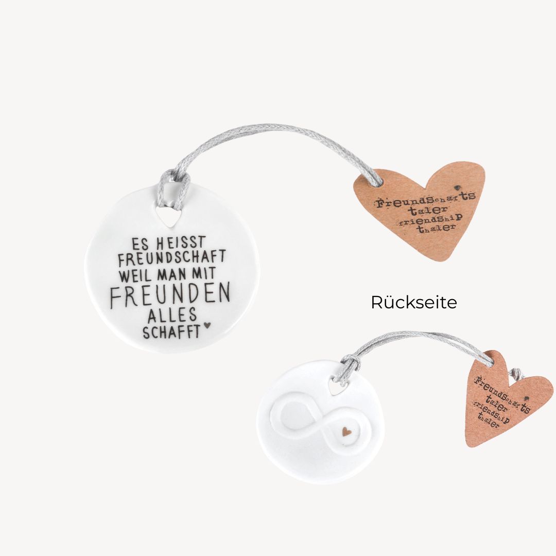 Freundschaftstaler "Es heißt Freundschaft" Zubehor, Ohrring, Schmuck