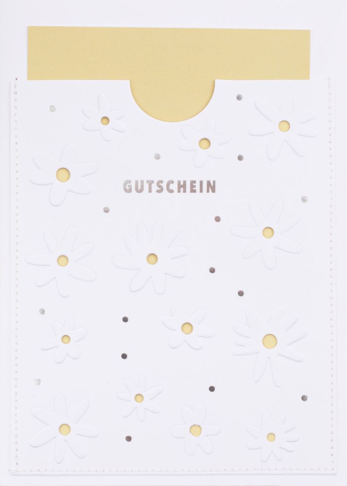 Karte Blütenprägung "Gutschein"