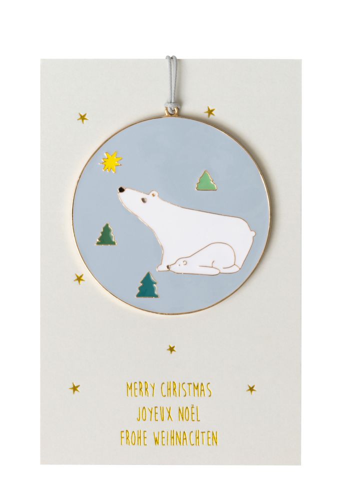 Ornament "Frohe Weihnachten" Eisbär Tier, Fische, Leben im Meer