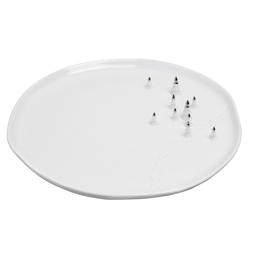Porzellangeschichten Teller "Tannen", silber