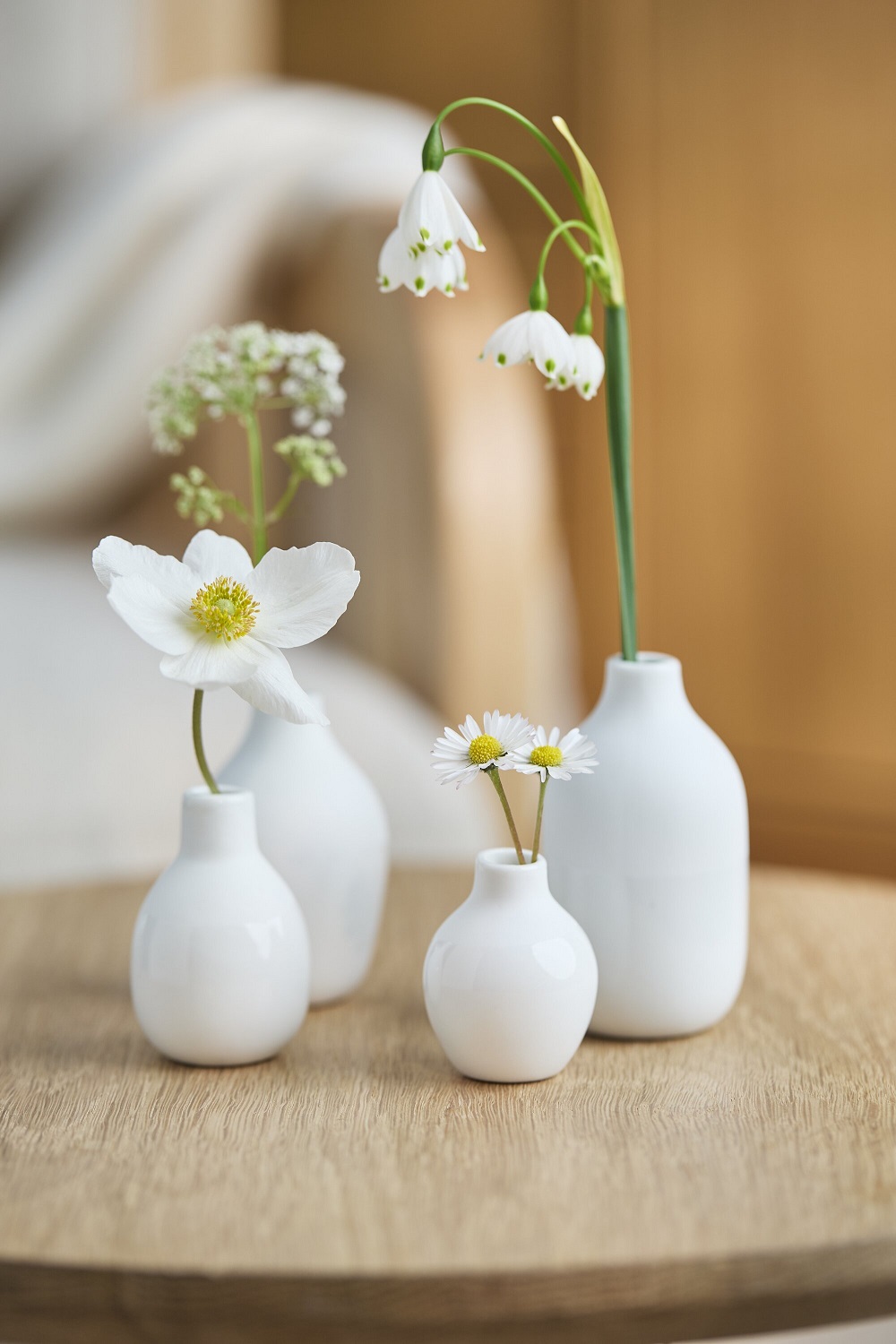 Blumen, Vasen, Weiß, Minimalistisch, Stoff/Vase