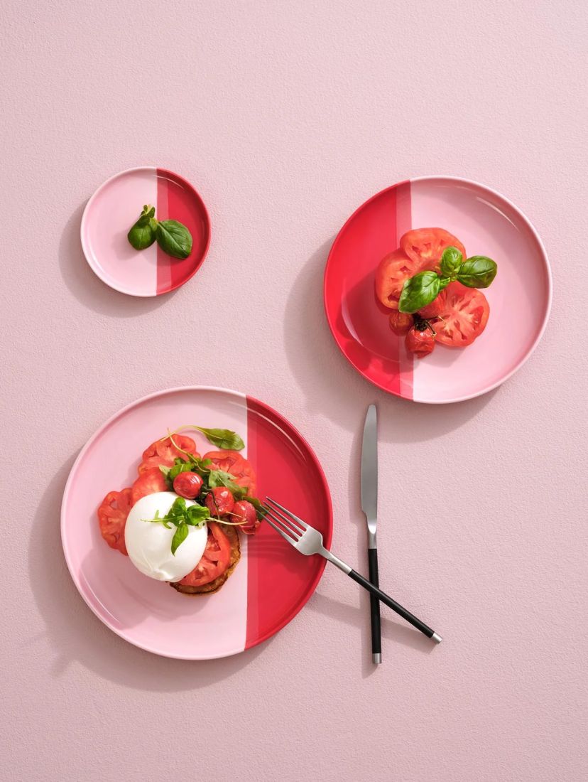 Tomate, Teller, vegetarisch, Salat, Basilikum