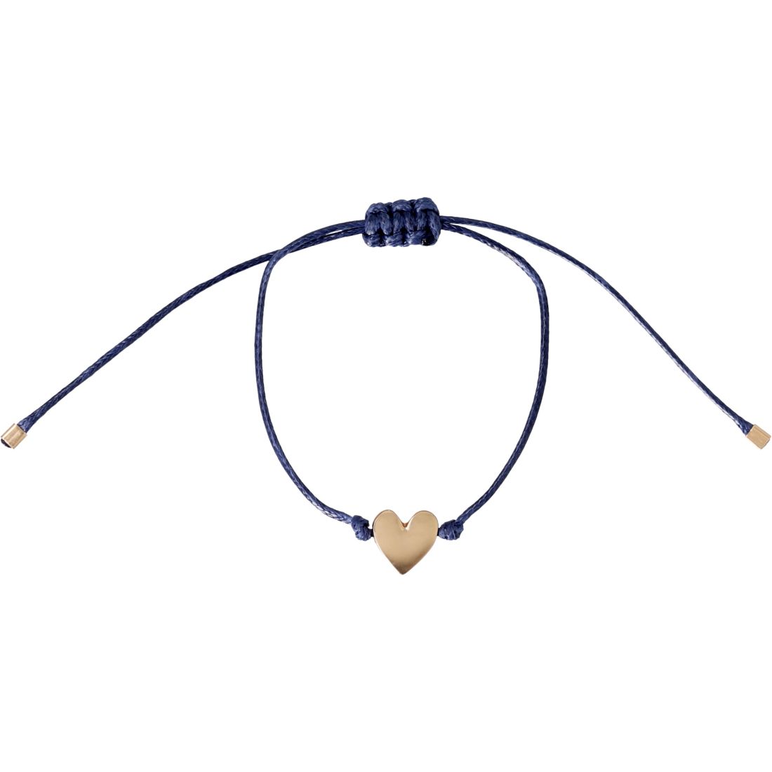Armband, Herzanhänger, Kordelarmband, Blau, Goldfarben