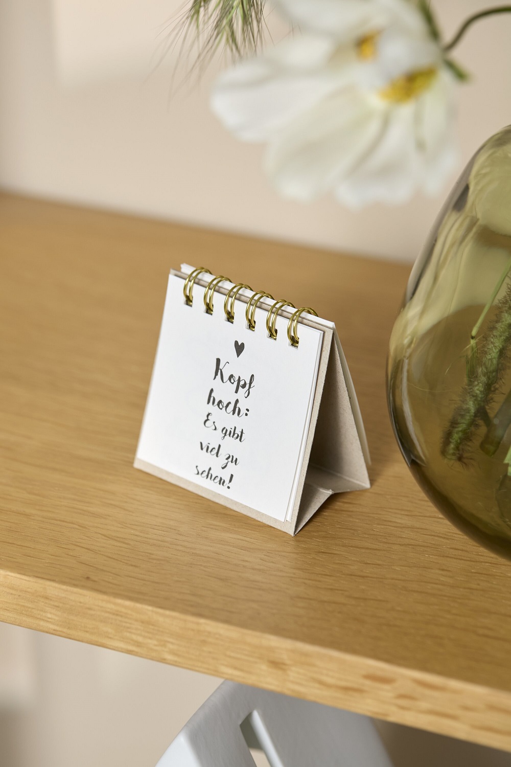 Tischkalender, Notizkalender, Spiralbindung, Mini-Kalender, Deko