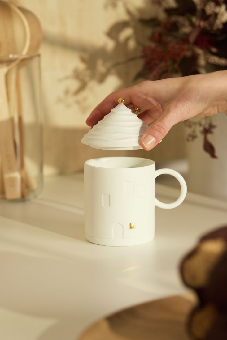 tee Tasse, Keramiktasse, weiße Tasse, deckel-Tasse, Haus-Design-Tasse