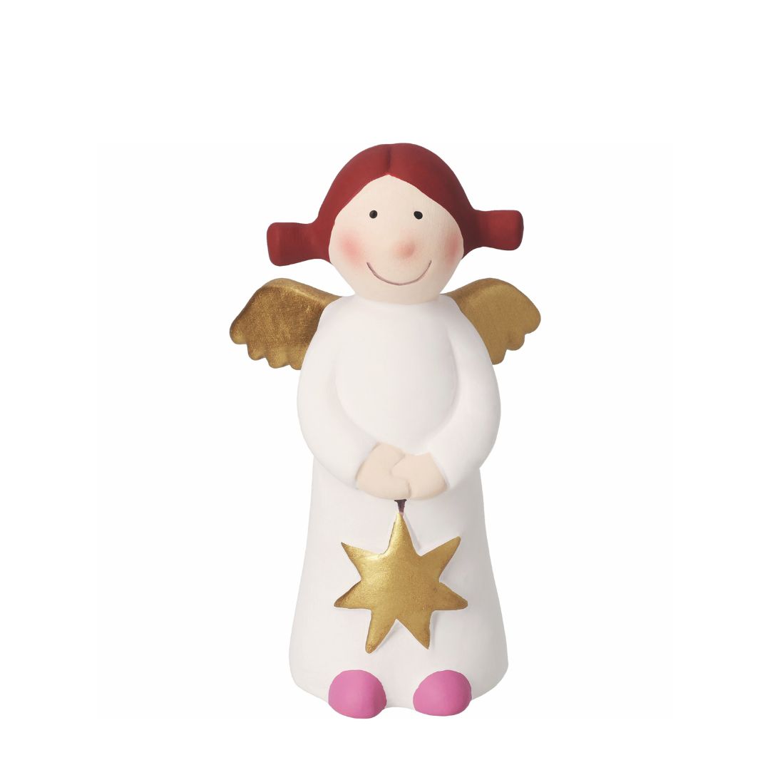 Handbemalte Steinzeug-Engelfigur Himmlische Schwester Aurelia Medium Edition 10 von räder