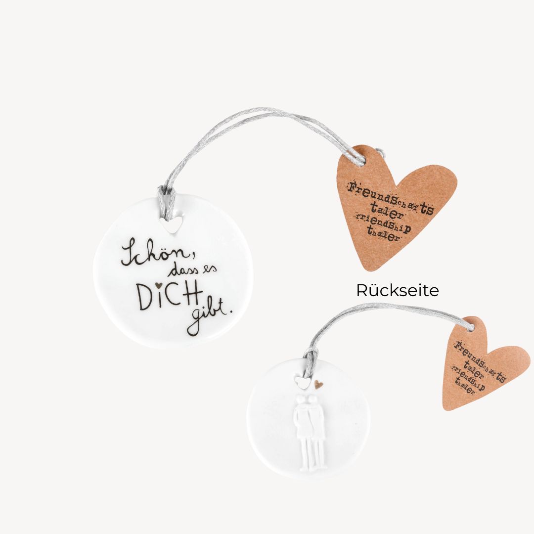 Freundschaftstaler "Schön, dass es Dich gibt" Zubehor, Gitarre, Musikinstrument, Ohrring, Schmuck