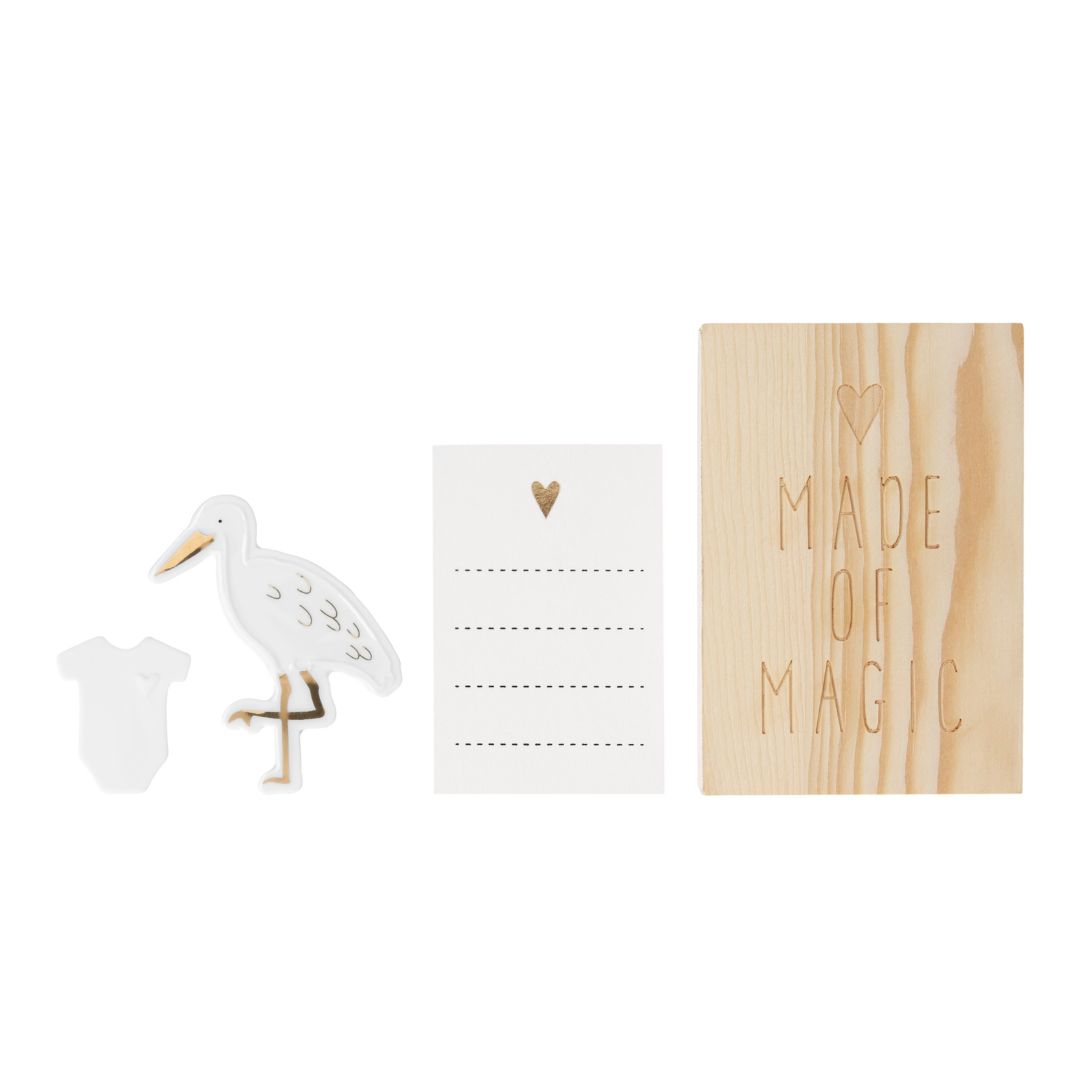 Flamingo, Holzstempel, Notizkarte, Wegweiserkarte, Kartenstempel