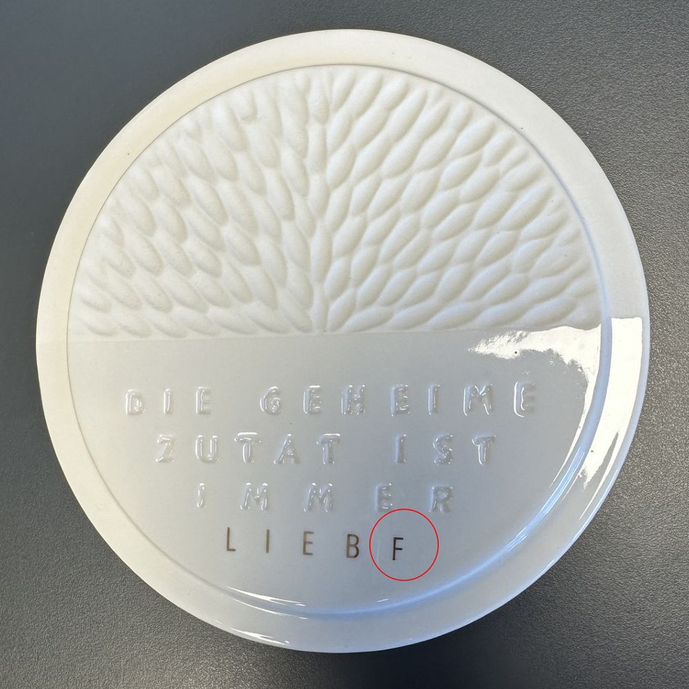 platte, weiß, muster, text embossed, kreis