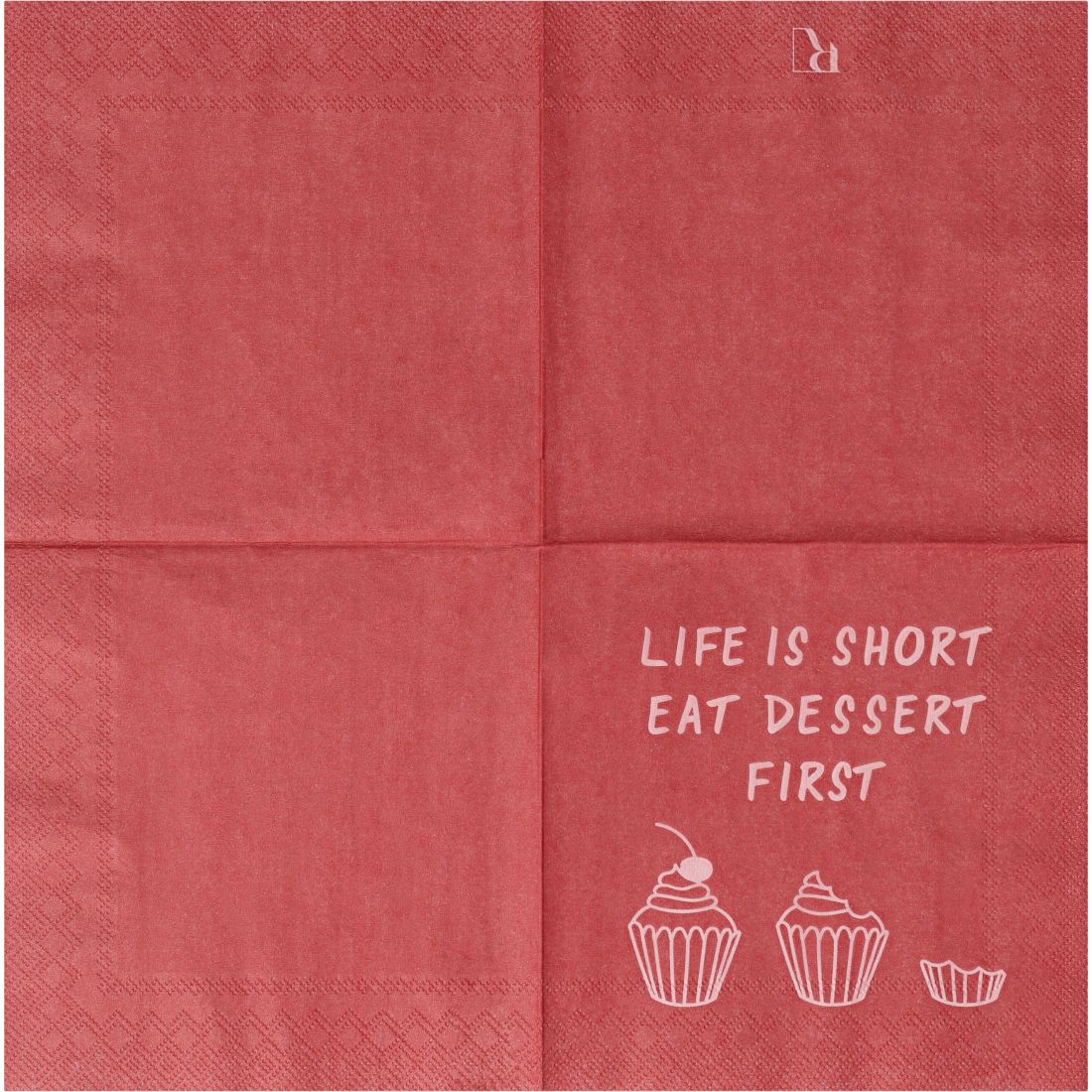 Papierservietten, Dessert-Design, Cupcake-Motiv, rot, textured-Pattern