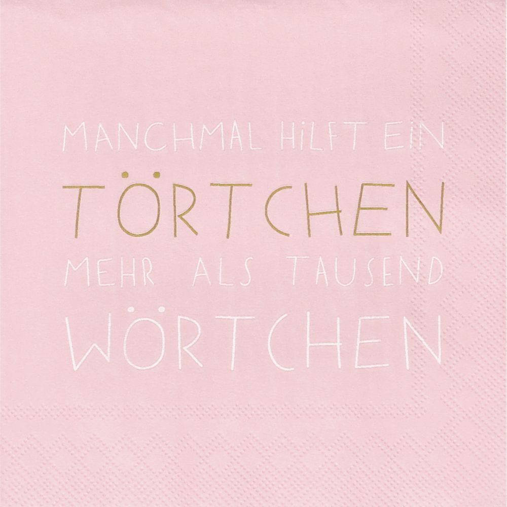 Cocktailserviette "Manchmal hilft ein Törtchen" Text