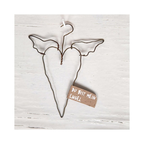 Drahtherz Ornament "Du bist mein Engel"