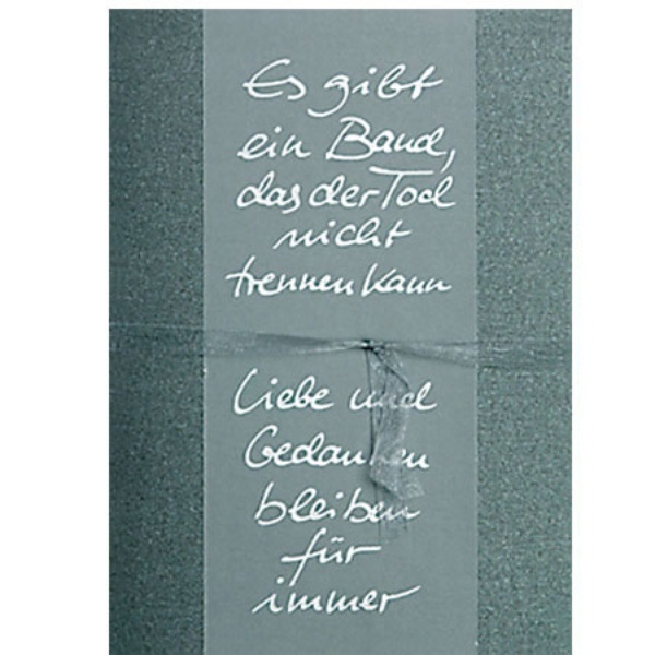 Transparent Trauer Karte "Es gibt ein Band ..."