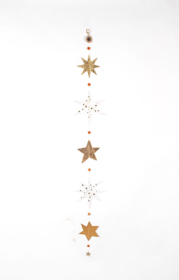 Sterngirlande, Weihnachtsdekoration, Gold, Sterne, Girlande
