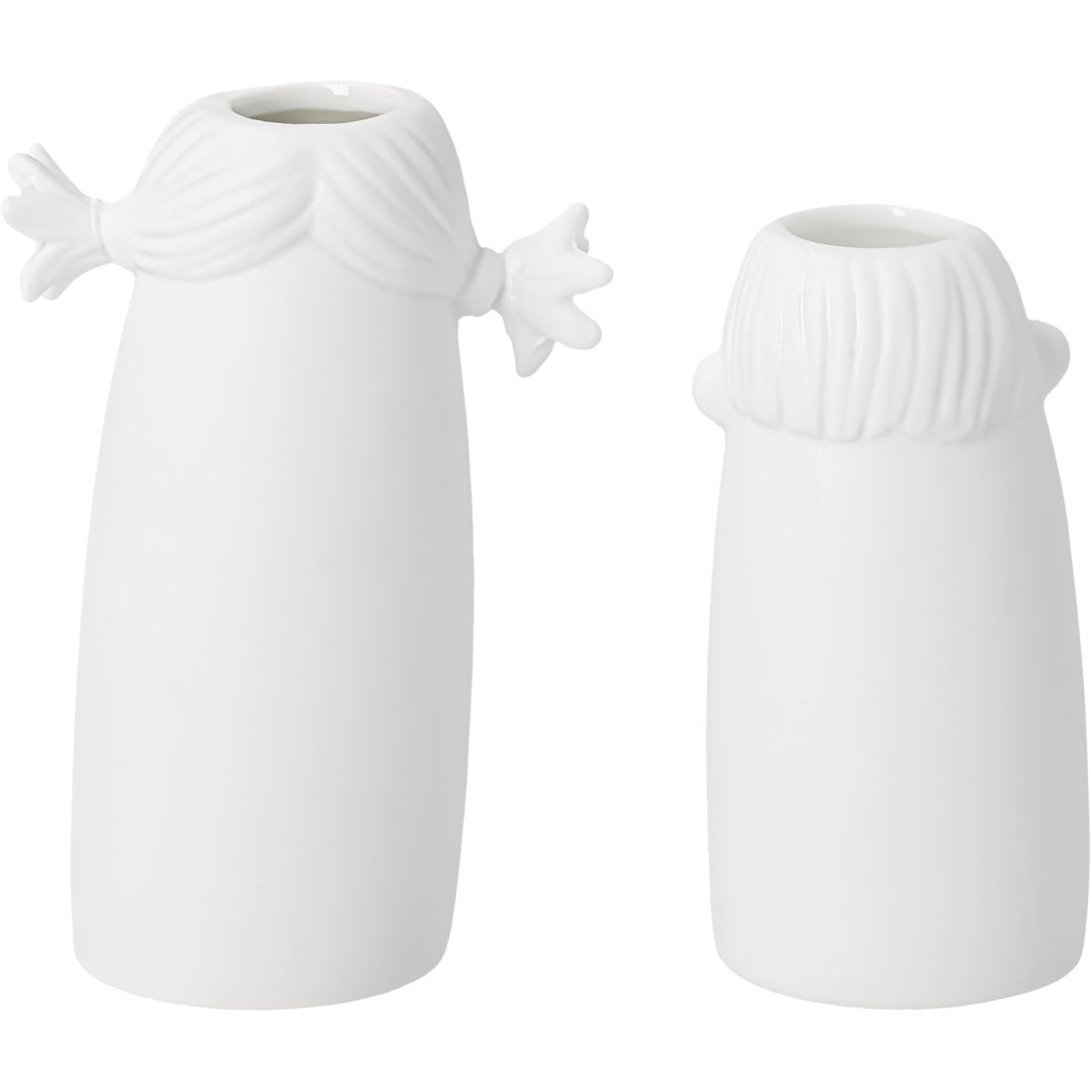 Keramikvase, Weiß, Zweier-Set, Deko, Mini-Vase