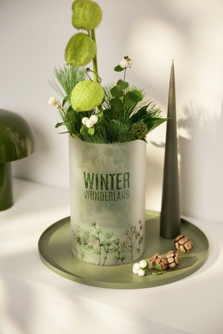 Räder Weihnachtsdeko Glas Vase Winterwunderland