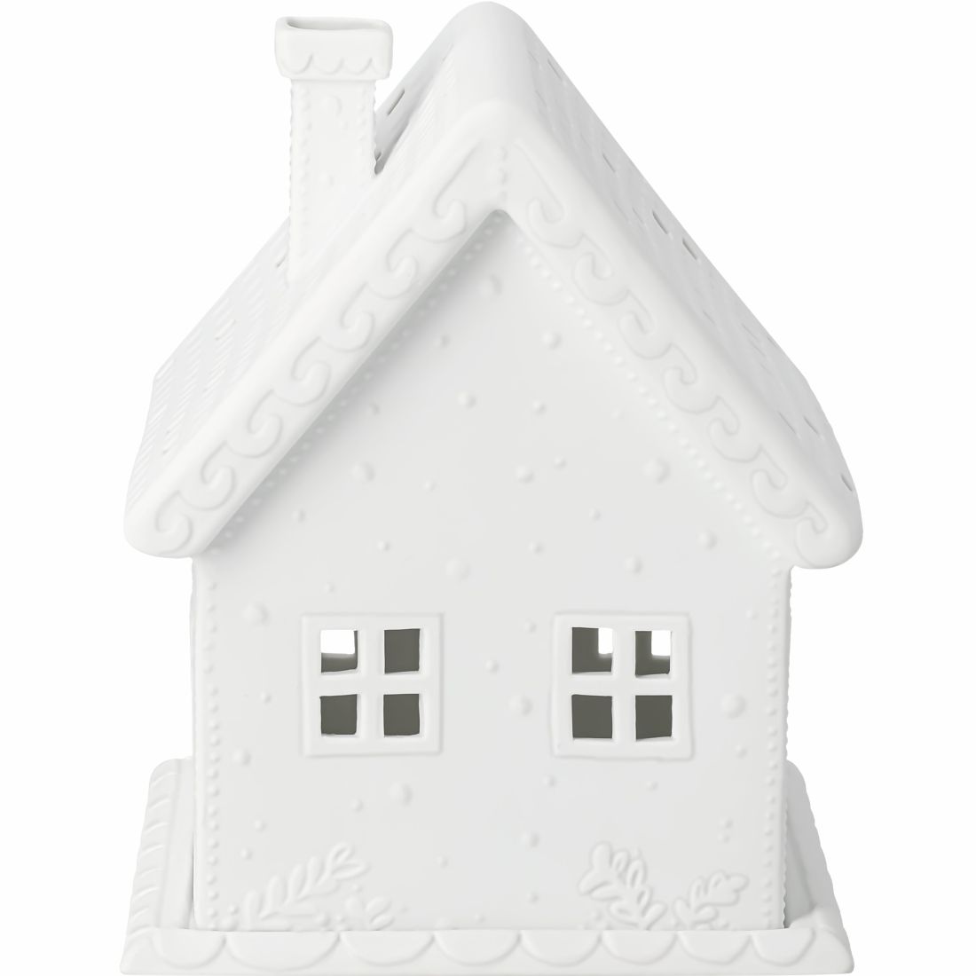 Porzellanhaus, Dekohaus, Weiß, Hausfigur, Detailreich
