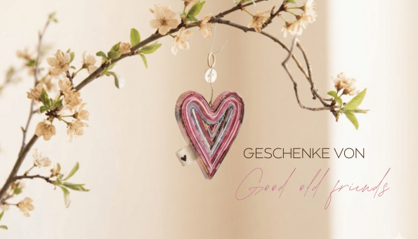 Herzanhänger, Hängezeichen, Geschenkidee, Blütenzweig, Dekoration