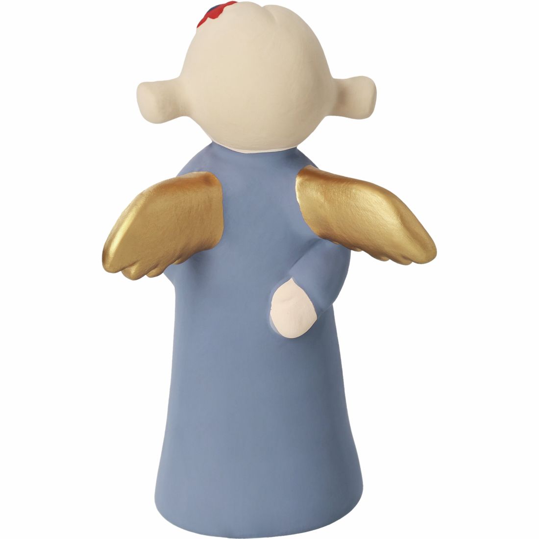 figurine, engel, statue, blaues kleid, goldene flügel